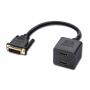 Rozdzielacz (przejściówka, splitter) wt. DVI - 2x gn. HDMI Lindy 41209 - 0,2m