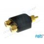 Rozdzielacz (łącznik) wt. RCA - 2x gn.RCA, pozłacany (YWRG2R)